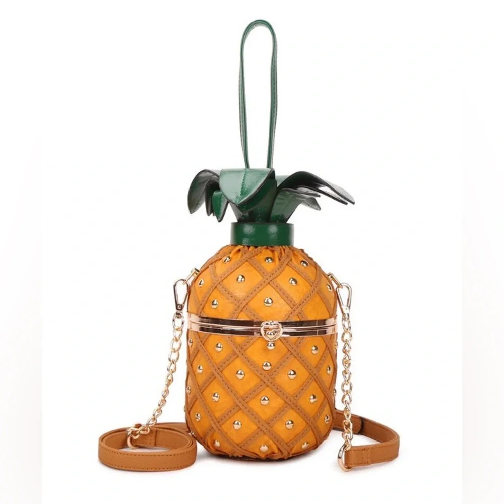 Unique 3D Pineapple High Quality Key West By The Pool Bag Clutch Crossbody - Picture 5 of 9